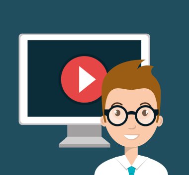 Öğrenci e-öğrenme eğitim simgesi