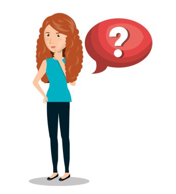 kadın kişi düşünme simgesi