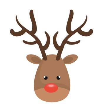 reindeer christmas character icon clipart
