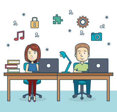 insanların çalışma office simgesini