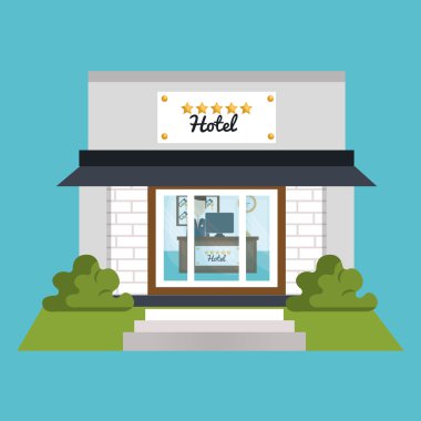 otel binası beş yıldız simgesi