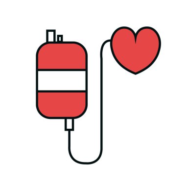 kan torbası izole simgesi bağışladı