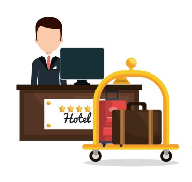 Bagaj Taşıma hizmeti izole simgesi