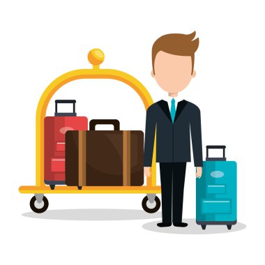 Bagaj Taşıma hizmeti izole simgesi
