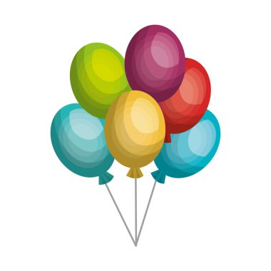 Balonlar parti kutlama izole simgesi hava