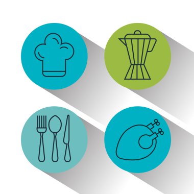 mutfak gereçleri ve izole gıda simgeler