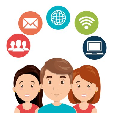 Internet iletişim teknolojisi izole simgesini