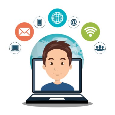 Internet iletişim teknolojisi izole simgesini