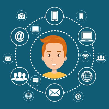 Internet iletişim teknolojisi izole simgesini