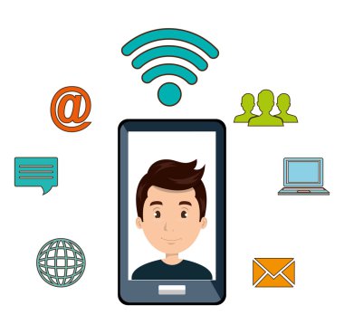 Internet iletişim teknolojisi izole simgesini