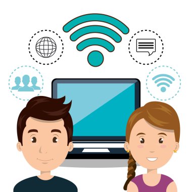 Internet iletişim teknolojisi izole simgesini