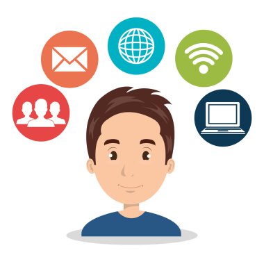 Internet iletişim teknolojisi izole simgesini