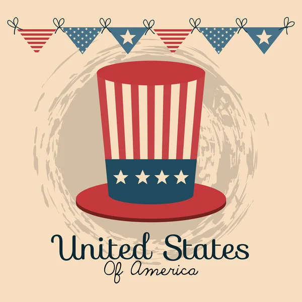 Ikona kapelusz w Stany Zjednoczone Ameryki — Wektor stockowy