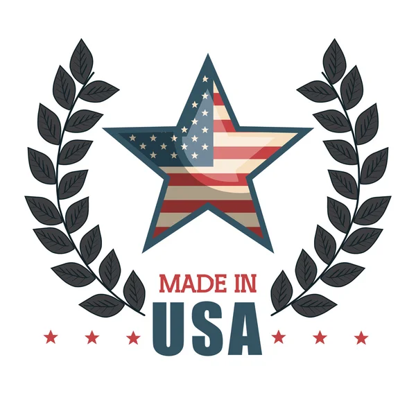 Made in usa emblem icon — Stock Vector