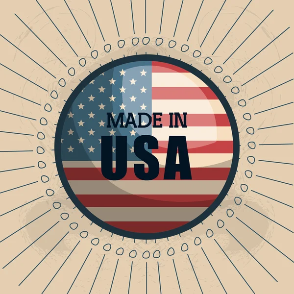 Made in USA emblema icona — Vettoriale Stock
