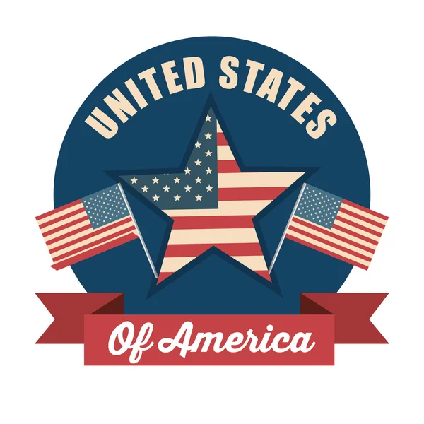 États-Unis d'Amérique icône drapeau — Image vectorielle