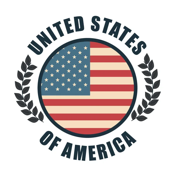 Estados unidos del icono de la bandera de América — Archivo Imágenes Vectoriales