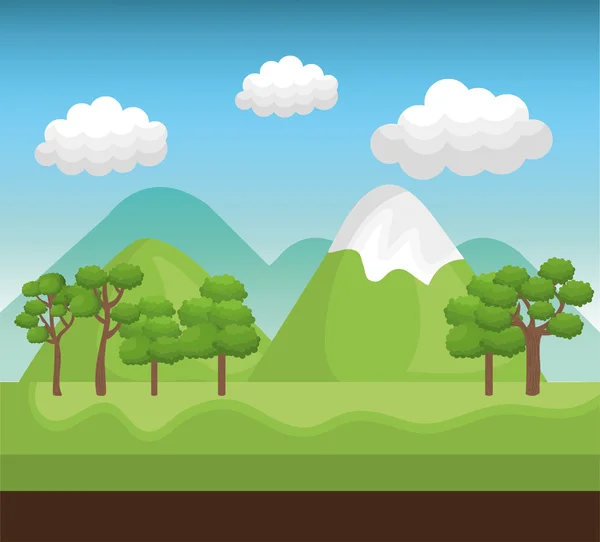 Hermoso paisaje icono de fondo — Vector de stock