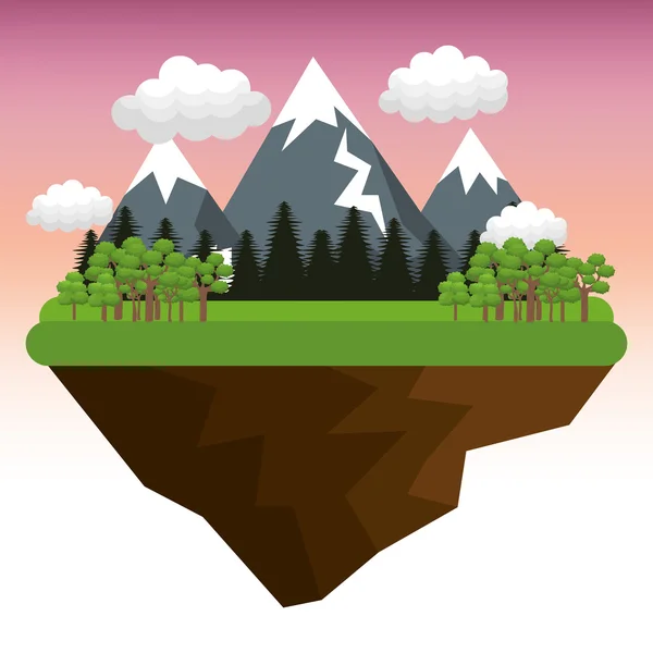 Hermoso paisaje icono de fondo — Vector de stock