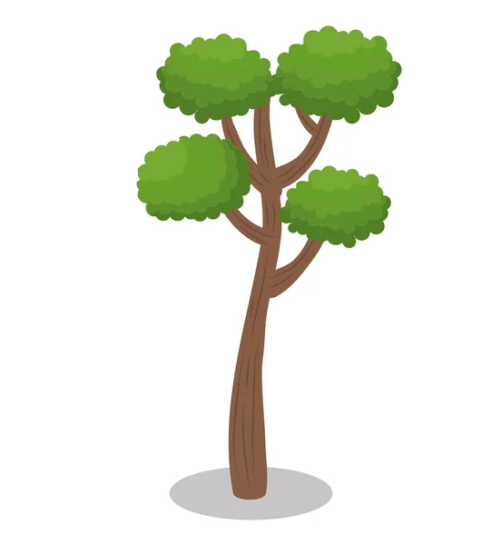 Árbol bosque naturaleza icono — Vector de stock