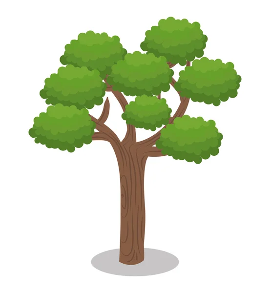 Árbol bosque naturaleza icono — Vector de stock