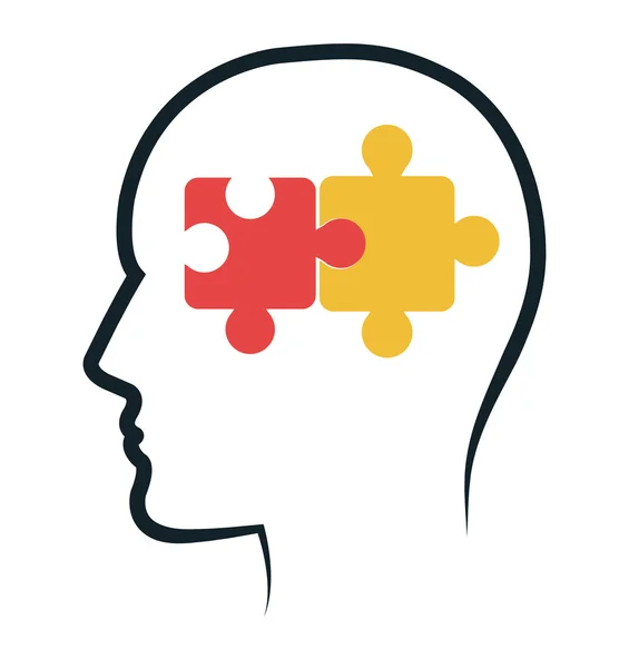 Profil hlavy lidské přemýšlení ikona — Stockový vektor