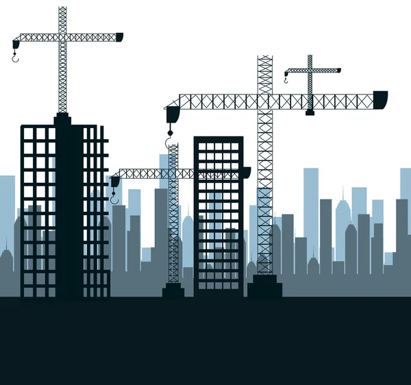 City under construction background icon — Stock Vector