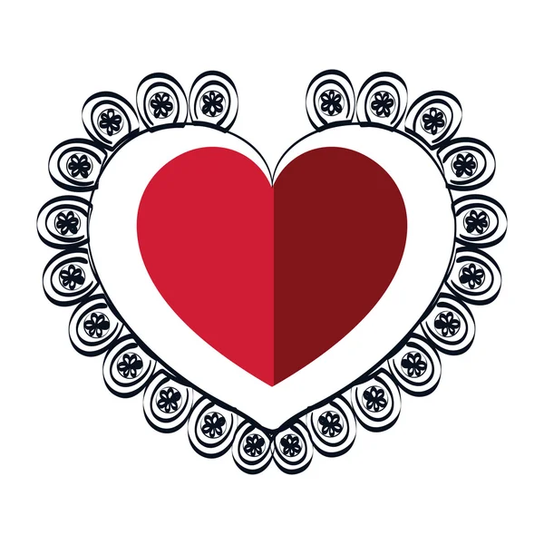 Coração ícone de cartão de amor — Vetor de Stock