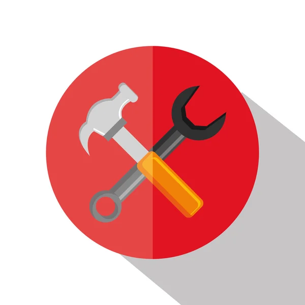 Wrench construction tool device icon — Stock Vector