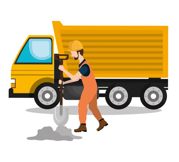 Builder constructor worker icon — Stock Vector