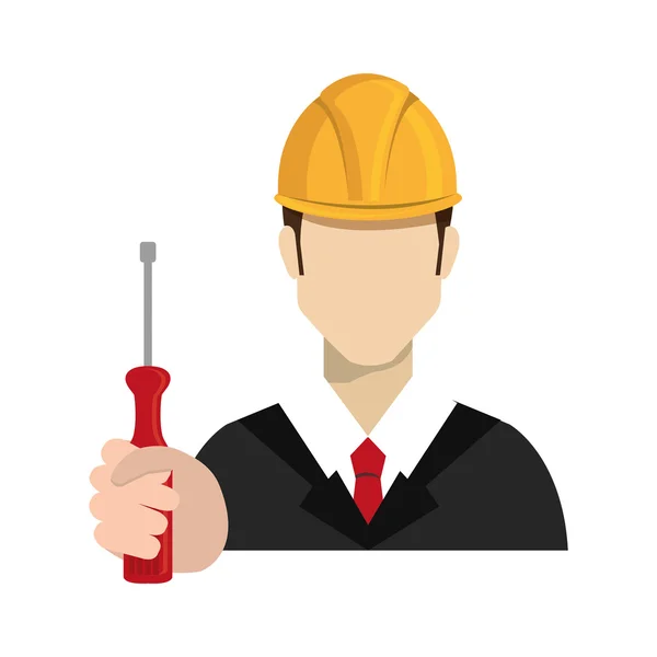 Builder konstruktören arbetare-ikon — Stock vektor