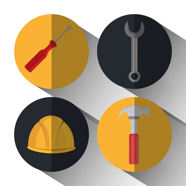 Construction tools devices icon — Stock Vector