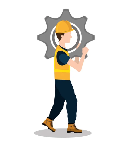 Builder constructor worker icon — Stock Vector