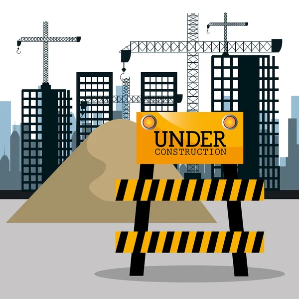 City under construction cityscape background icon — Stock Vector