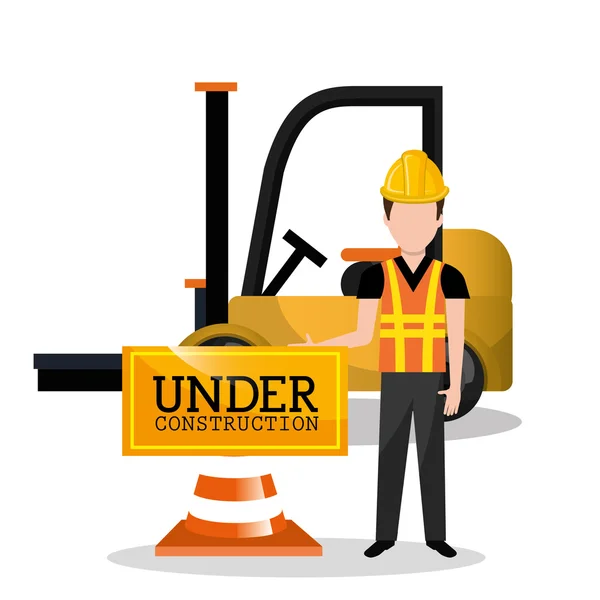 Bouwer constructor werknemer pictogram — Stockvector