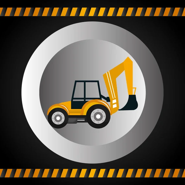 Machinery vehicle construction heavy icon — Stock Vector