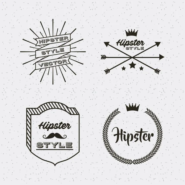 Estilo hipster conjunto colección iconos aislados — Archivo Imágenes Vectoriales