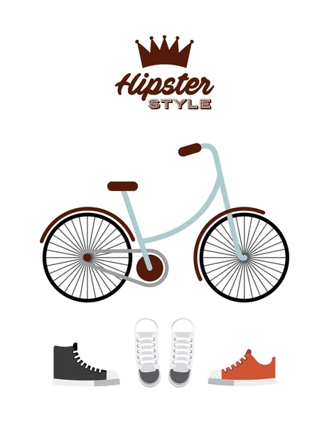 Izolované ikona stylu hipster jízdního kola — Stockový vektor