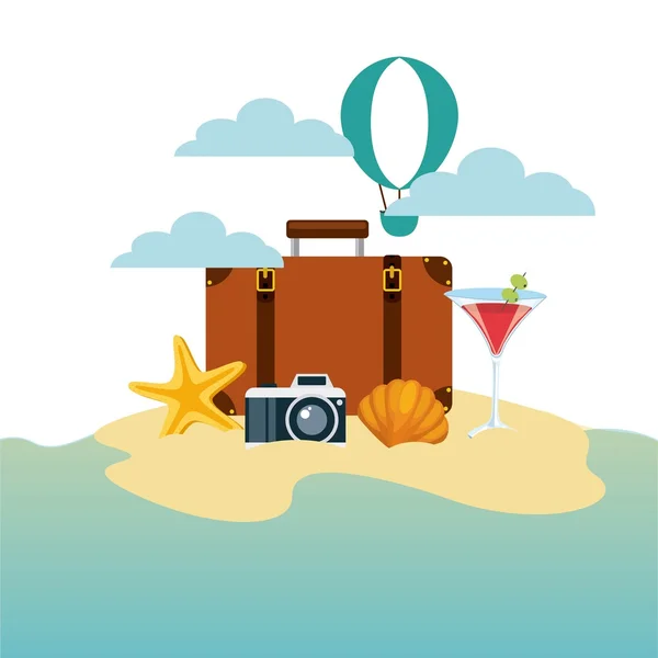 Enjoy vacations travel isolated icon — Stock Vector