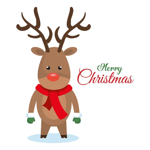 Reindeer christmas character icon — Stock Vector