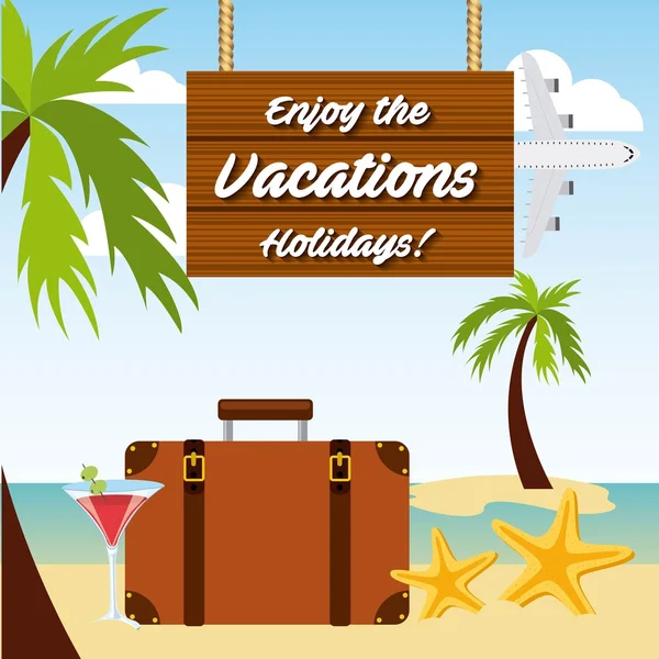 Enjoy vacations travel isolated icon — Stock Vector