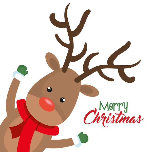 Reindeer christmas character icon — Stock Vector