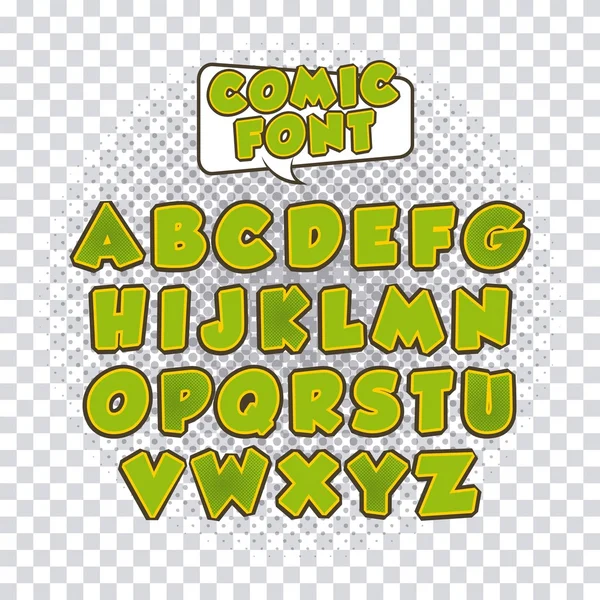 Comic-Schrift Alphabet Pop Art — Stockvektor