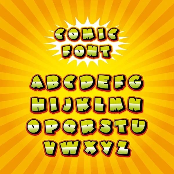 Comic-Schrift Alphabet Pop Art — Stockvektor