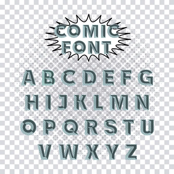 Comic-Schrift Alphabet Pop Art — Stockvektor