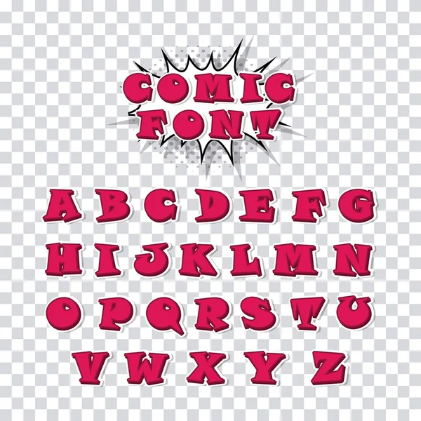 Comic-Schrift Alphabet Pop Art — Stockvektor