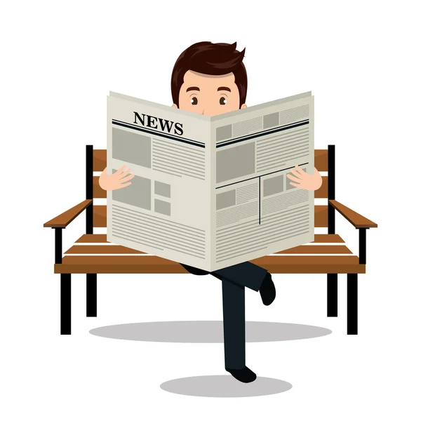 Człowiek, czytania gazety ikona — Wektor stockowy