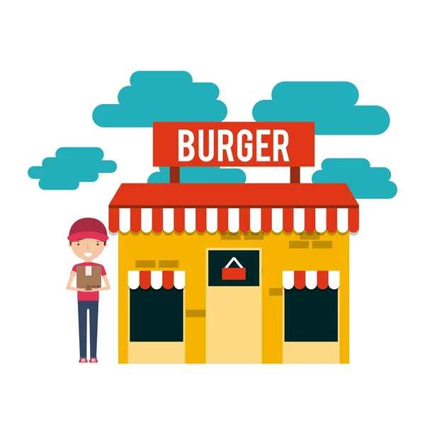 Burger Restoran menü oluşturma — Stok Vektör