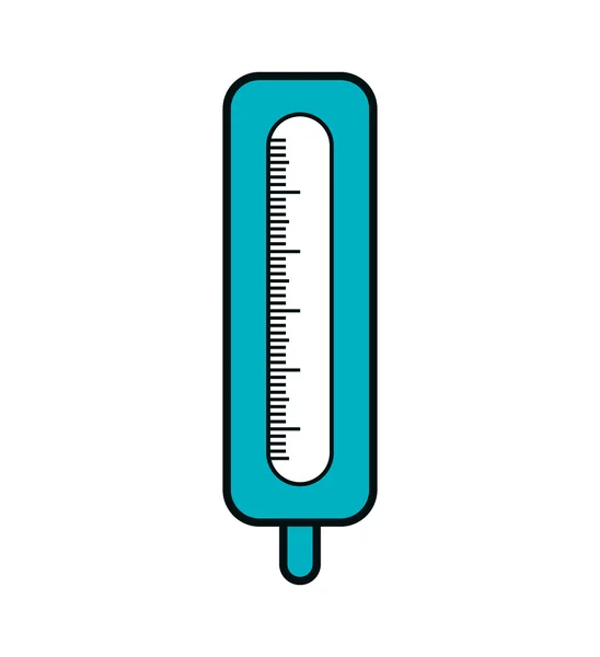 Thermometer misst Temperatur isoliert Symbol — Stockvektor