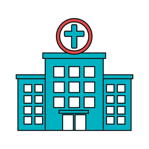 Hospital building isolated icon — Stock Vector